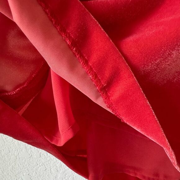 J.Crew Red Velvet Camisole Tank Top 6Tall Spaghetti Strap Ruffle Trim Preppy Y2K - Picture 2 of 8